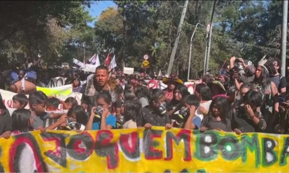 as-vesperas-do-julgamento-do-marco-temporal,-indigenas-pressionam-stf-em-protesto